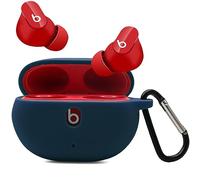 Miimall Funda compatible con Beats Studio Buds+, [llavero antipérdida] [LED frontal visible] Funda de silicona flexible ultrafina a prueba de golpes cubierta protectora completa para Beats Studio