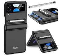 Miimall Funda compatible con Samsung Galaxy Z Flip 4 con S Pen, protección de bisagra magnética todo incluido + funda protectora de pantalla de vidrio templado para Samsung Galaxy Z Flip 4 5G 2022