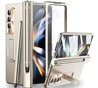 Miimall Funda con S Pen para Samsung Galaxy Z Fold 4, Funda con Ranura para S Pen + Magnético Bisagra + Soporte + Protector de Pantalla y Lente, Carcasa para Samsung Galaxy Z Fold 4 5G-Oro Champán