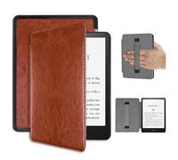 Miimall Funda de piel compatible con Kindle Colorsoft Signature Edition/Kindle Paperwhite de 7 pulgadas 2024, [correa de mano] [encendido y apagado automático] Funda protectora a prueba de golpes para