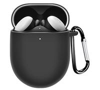 Miimall Funda de Silicona Compatible con Google Pixel Buds Pro, [LED Frontal Visible] [Llavero] Carcasa Prueba de Golpes, Estuche Protector de Almacenamiento para Google Pixel Buds Pro 2022-Negro