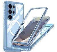 Miimall Funda fina para Samsung Galaxy S25 Ultra funda para teléfono móvil para protector de pantalla de cristal blindado, compatible con MagSafe, resistente imán exterior Thin Case para S 25 Ultra