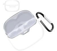 Miimall Funda para JBL Tune Buds auriculares, carcasa antigolpes de silicona, funda protectora antiarañazos, funda antideslizante con gancho para colgar, funda fina para JBL Tune Buds, blanco