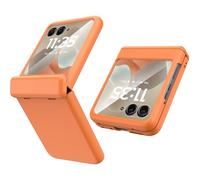 Miimall Funda para Motorola RAZR 60 con Protector de Bisagra, Funda con Protector de Pantalla Antiarañazos, Protección Integral, PC Dura Anticaída Antipolvo Resistente Carcasa para RAZR 60, Naranja