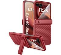 Miimall Funda para Motorola RAZR 60 Ultra 5G 2025, [Protección de Bisagra] [Protector de Pantalla] [Soporte] Anticaída Protección Militar de 360°, Fina Resistente Carcasa para RAZR 60 Ultra, Rojo