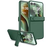 Miimall Funda para Motorola RAZR 60 Ultra con Bisagra y Soporte, [Protector de Pantalla Integrado] Antigolpes Antiarañazos Rugged PC Rígida Ultradelgada Rugerizada Carcasa para RAZR 60 Ultra, Verde