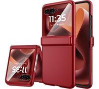 Miimall Funda para Motorola RAZR 60 Ultra, [Protección de Bisagra] [Protector de Pantalla Integrado] Anticaída Antideslizante Resistente Ultrafina Bonita Carcasa para RAZR 60 Ultra, Rojo