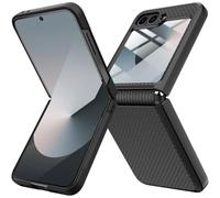 Miimall Funda para Samsung Galaxy Z Flip 7 FE/Flip 6, Protector de Pantalla Antiarañazos, Funda ZFlip 6 Bisagra Protection, Protección de Grado Militar Antichoque Carcasa Z Flip7 FE / Flip6, Negro