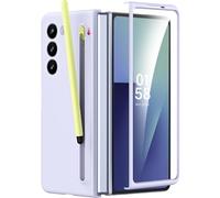 Miimall Funda para Samsung Galaxy Z Fold 7 con Lápiz y Protector Pantalla, [Ranura para Bolígrafo] Funda y Protector Galaxy Fold7 S Pen Case, Rugerizada Antigolpes Fina Carcasa para Z Fold7, Violeta