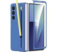 Miimall Funda para Samsung Galaxy Z Fold 7 con S Pen, [S Pen Slot] Capa Fold 7 Protector Pantalla de Cristal Templado Integrado, Slim Case Fold7 Completa 360° Resistente Carcasa para Z Fold7, Azul