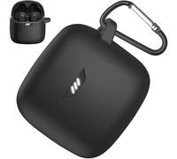 Miimall Funda protectora para JBL Tune Flex 2, carga inalámbrica, tapón antipolvo, llavero, LED visible, anticaídas, a prueba de golpes, funda de silicona para JBL Tune Flex 2, color negro