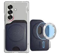 Miimall mag-Safe Wallet para Samsung Galaxy S26 S25 S24 Ultra/Plus/Edge/FE/A17, Soporte para 2 Tarjetas, Cartera Magnética Movil con Iman, Tarjetero Movil Adhesivo Cuero para Samsung S26 Ultra, Azul