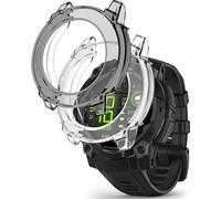 Miimall Paquete de 2 Fundas compatible con Garmin Instinct 3 Solar/AMOLED 50mm, Carcasa de TPU Flexible Transparente Resistente a Arañazos para Instinct 3 50MM Solar/AMOLED (Transparente + Negro)