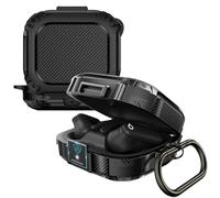 Miimall Powerbeats Pro 2 - Funda protectora para auriculares Powerbeats Pro 2, resistente funda protectora de PC, [bloqueo seguro] [mosquetón] [carga inalámbrica] a prueba de golpes Powerbeats Pro 2