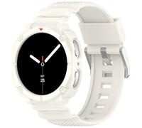 Miimall Pulsera deportiva compatible con Samsung Galaxy Watch 8 pulseras de 40 mm 44 mm con funda protectora, no Gap impermeable silicona deportiva con funda para 40 44 Galaxy Watch 8 Band con funda