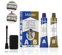Miioto Agente de Reparación para Metal y Pegamento Industrial A&B con Resistencia al Calor, Soldadura en Frío para PVC (50G+50G)