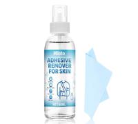 Miioto Disolvente Pegamento Vendas, 60ml Pflasterentferner Spray + 12 * 12 Cm Toalla, Eliminador Adhesivo Spray, se Disuelve Rápidamente se Puede Quitar Fácilmente