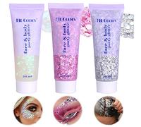 Miioto Glitter Maquillaje, Purpurina Cara & Pelo Festival, 3 Colores