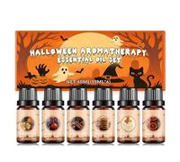 Miioto Halloween Essential Oil, Oleos Essenciais Para Difusor, Aceites Esenciales Para Difusor, Pastel Calabaza, Manzanas Acarameladas, Chocolate, Azúcar Canela, Maíz Dulce, Brujas, 10ml x6