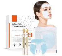 Miioto Korean Collagen Firming Mask, 9 Piezas Collagen Soluble Film+30ml Gold Face Serum, Mascarillas Hidratantes Faciales, Película de Colágeno, Reduce Líneas Finas y Mejora Flacidez de la Piel