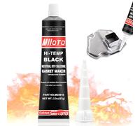 Miioto Pasta de Juntas Motor, Silicona Alta Temperatura, Silicona Negra para Coche, Resistente al Aceite y Fácil de Quitar, Resiste Temperaturas de -80°F a 650°F - 85g (Negro)