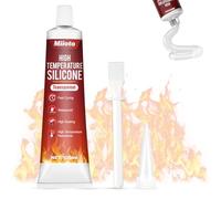 Miioto Pegamento Alta Temperatura, Silicona Anticalorica, Masilla Refractaria, Silicona Refractaria, Adecuado para Chimeneas, Hornos, Estufas, Resistente a Intemperie, Transparente, 100ml