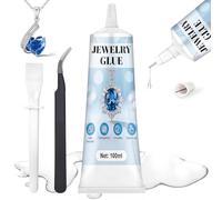 Miioto Pegamento para Joyas, Pegamento Fuerte para Joyería, Cola Manualidades, Transparente Resistente al Agua, Adhesivo para La Unión Precisa de Perlas, Gemas, Collares, Pendientes y Bricolaje 100ml