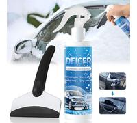 Miioto Quita Hielo Parabrisas Coche, Descongelador Parabrisas, Spray Descongelante Coche,Viene con Raspador, Elimina Rápidamente el Hielo y la Nieve de las Ventanillas y Parabrisas de los Coches-250ml