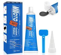 Miioto Sellador Juntas para Motores, Pasta de Juntas Motor, Silicona Negra, Pegamento Alta Temperatura, Resistente a Las Vibraciones, Sellador de Juntas para Automoción e Industrial - 70ml (Negro)
