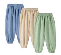 Miipat Pantalones Bebé Niña 3pcs Niño Pequeño Casual Pantalones Largos Niños Verano Suave Elástico Cintura 100 2-3 Años