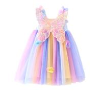 Miipat Vestido de Niña Bebé de Tul con Mariposas Niñas Princesas Vestidos Floral de Tutú Sin Mangas Bodas Fiestas de Cumpleaños Ropa para Niñas 80 12-18 Meses