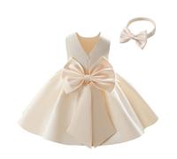 Miipat Vestido para Bebé Niña, Satén Cumpleaños Boda Bautismo Vestidos
