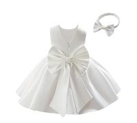 Miipat Vestido para Bebé Niña, Satén Cumpleaños Boda Bautismo Vestidos