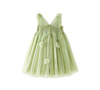 Miipat Vestidos para Bebés Niña Mariposa Tul Sin Mangas Un Niña Pequeña de Princesa Vestido Fiesta de Cumpleaños Boda Flores Niña Vestido Verde 66 6-9 Meses