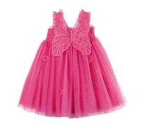 Miipat Vestidos para Bebés Niña Mariposa Tul Sin Mangas Un Niña Pequeña de Princesa Vestido Fiesta de Cumpleaños Boda Flores Niña Vestido Rosas 120 4-5 Años