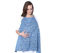 Mija - Paños de cuello de lactancia materna/Lactancia protectora/Lactancia Cape/Lactancia Toalla 100% algodón 4010 azul Blau 2. Talla:mediana