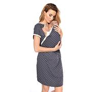 MijaCulture Camisón 3 en 1 (enfermería o bata de hospital de maternidad) para mujer Pequeño: EU36 Grafito / con los corazones