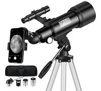 Mijiaowatch Telescopio, apertura de 70 mm, telescopio de viaje de 400 mm con buscador, trípode, adaptador de teléfono, telescopios astronómicos portátiles para principiantes con bolsa de transporte
