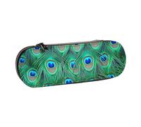 MIJKO Adorable Pavo Real Verde, Estuche para lápices Estuche para lápices de Cuero de PU Estuche para lápices de Gran Capacidad Estuche para lápices Bolsa de cosméticos