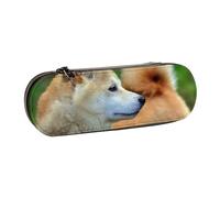MIJKO Akita Inu Bokeh Mascotas Perros Akita Inu, Estuche para lápices Estuche para lápices de Cuero de PU Estuche para lápices de Gran Capacidad Estuche para lápices Bolsa de cosméticos