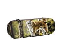 MIJKO Akita Inu En El Bosque Mascotas Perros HDR Verano Akita, Estuche para lápices Estuche para lápices de Cuero de PU Estuche para lápices de Gran Capacidad Estuche para lápices Bolsa de cosméticos