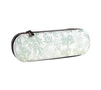 MIJKO Alga Verde mar Azul, Estuche para lápices Estuche para lápices de Cuero de PU Estuche para lápices de Gran Capacidad Estuche para lápices Bolsa de cosméticos