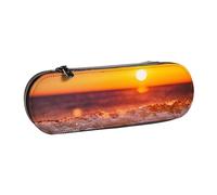 MIJKO Atardecer con Olas del Mar Estampado, Estuche para lápices Estuche para lápices de Cuero de PU Estuche para lápices de Gran Capacidad Estuche para lápices Bolsa de cosméticos