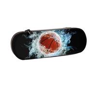 MIJKO Baloncesto Abstracto, Estuche para lápices Estuche para lápices de Cuero de PU Estuche para lápices de Gran Capacidad Estuche para lápices Bolsa de cosméticos