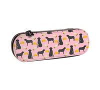 MIJKO Black Labrador Tacos Comida Black Lab Novedad Perro, Estuche para lápices Estuche para lápices de Cuero de PU Estuche para lápices de Gran Capacidad Estuche para lápices Bolsa de cosméticos