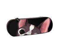 MIJKO Boston Terrier Naturaleza, Estuche para lápices Estuche para lápices de Cuero de PU Estuche para lápices de Gran Capacidad Estuche para lápices Bolsa de cosméticos