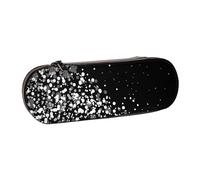 MIJKO Brillo Blanco Negro Impreso, Estuche para lápices Estuche para lápices de Cuero de PU Estuche para lápices de Gran Capacidad Estuche para lápices Bolsa de cosméticos