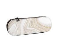 MIJKO Brillo Dorado de mármol Blanco, Estuche para lápices Estuche para lápices de Cuero de PU Estuche para lápices de Gran Capacidad Estuche para lápices Bolsa de cosméticos