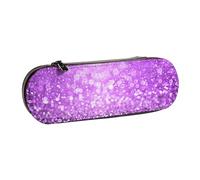 MIJKO Brillo púrpura Brillante, Estuche para lápices Estuche para lápices de Cuero de PU Estuche para lápices de Gran Capacidad Estuche para lápices Bolsa de cosméticos