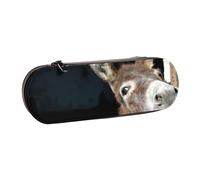 MIJKO Burro Animales De Granja Burro, Estuche para lápices Estuche para lápices de Cuero de PU Estuche para lápices de Gran Capacidad Estuche para lápices Bolsa de cosméticos